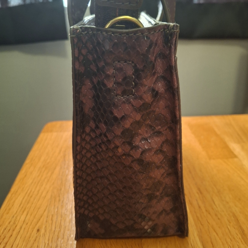 Fossil Maisie Mini Satchel Snake Print Crossbody Tote/Purse - Picture 13 of 15